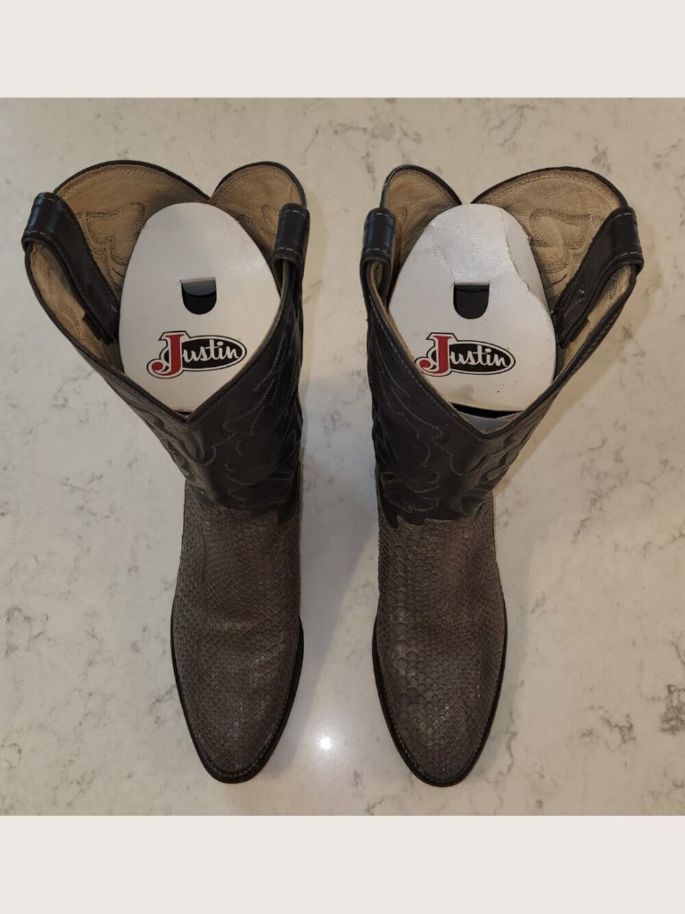 Vintage Justin Original Style J8150 Men's Python Snakeskin Cowboy Boots